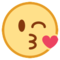 Face Blowing a Kiss emoji on HTC